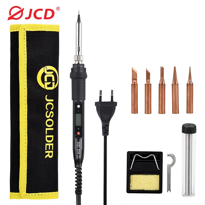 JCD 80W LCD 디지털 디스플레이 온도 조절 전기 납땜 인두