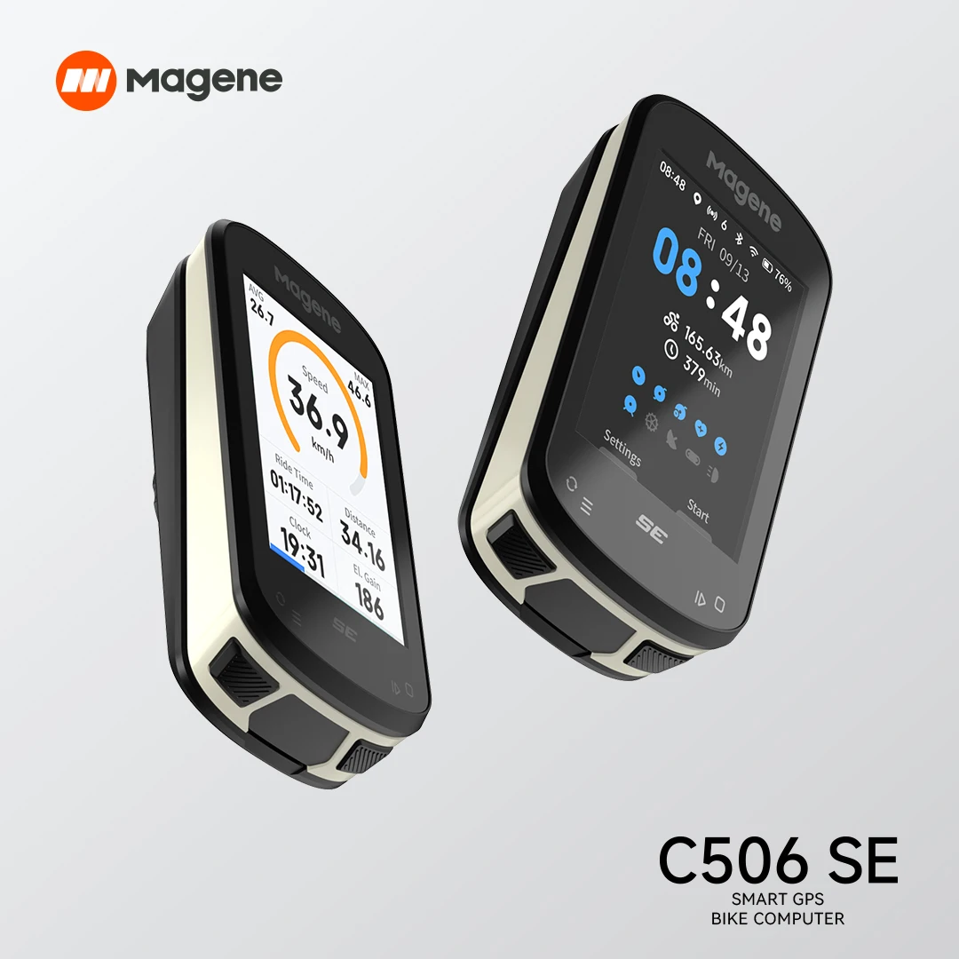 Magene C506SE GPS 자전거 컴퓨터 (무선, 컬러 스크린, 속도계, 주행 거리계, 방수, 내비게이션, 블루투스/ANT+ 센서 지원)