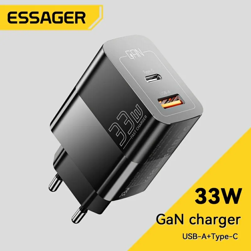Essager 33W GaN USB-C PD 고속 충전기 (아이폰/아이패드 호환)