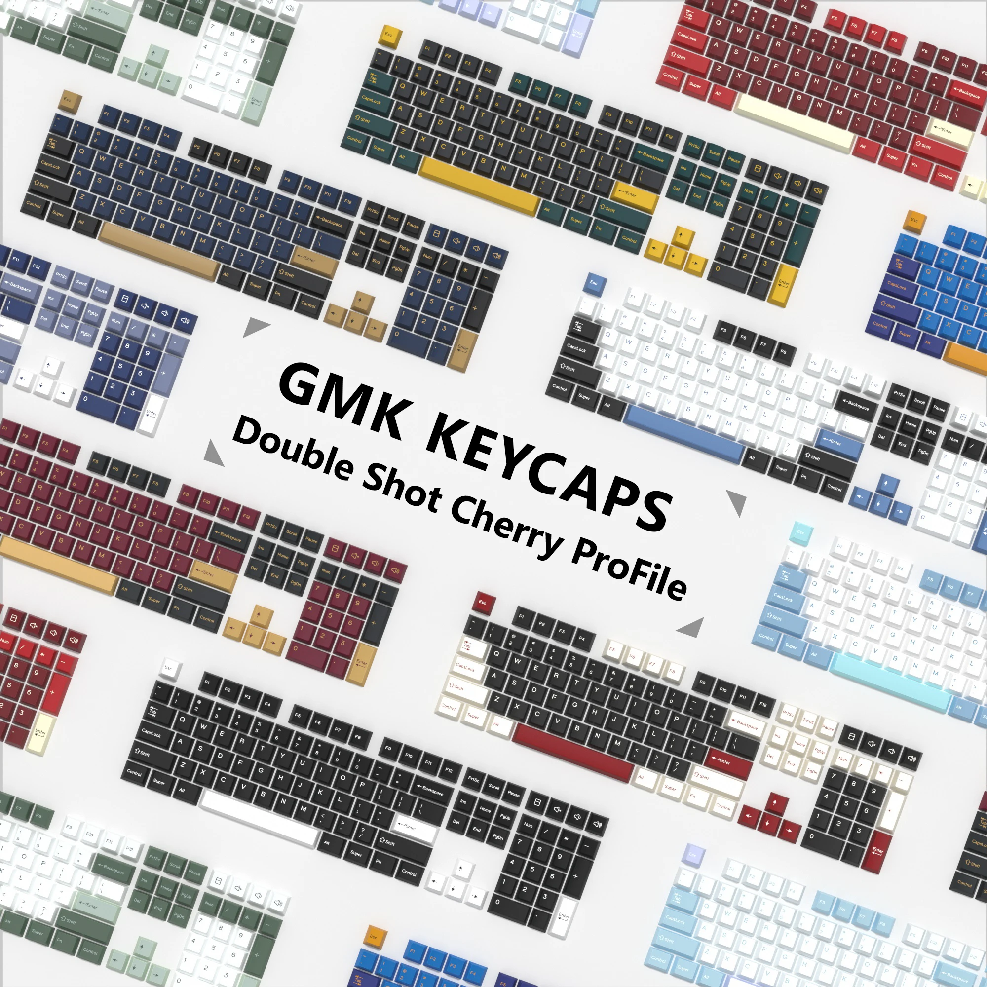 KBDiy GMK 스타일 더블샷 PBT 체리 프로필 키캡 세트