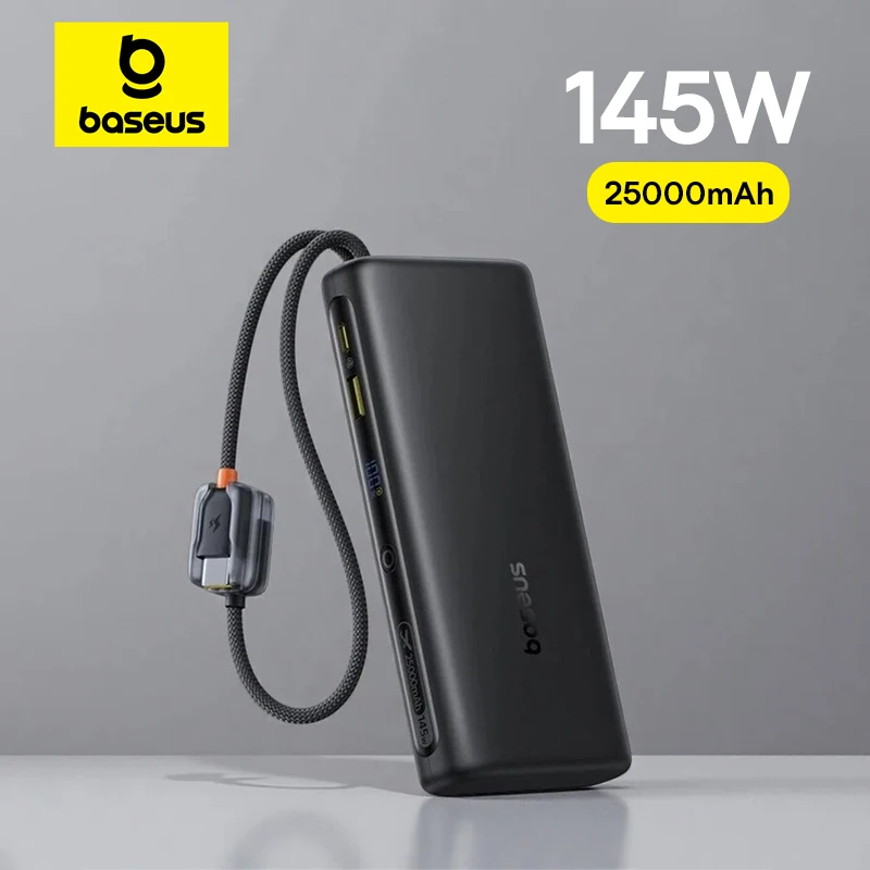 베이스어스 145W 25000mAh 고속 충전 파워뱅크 (내장형 C타입 케이블)