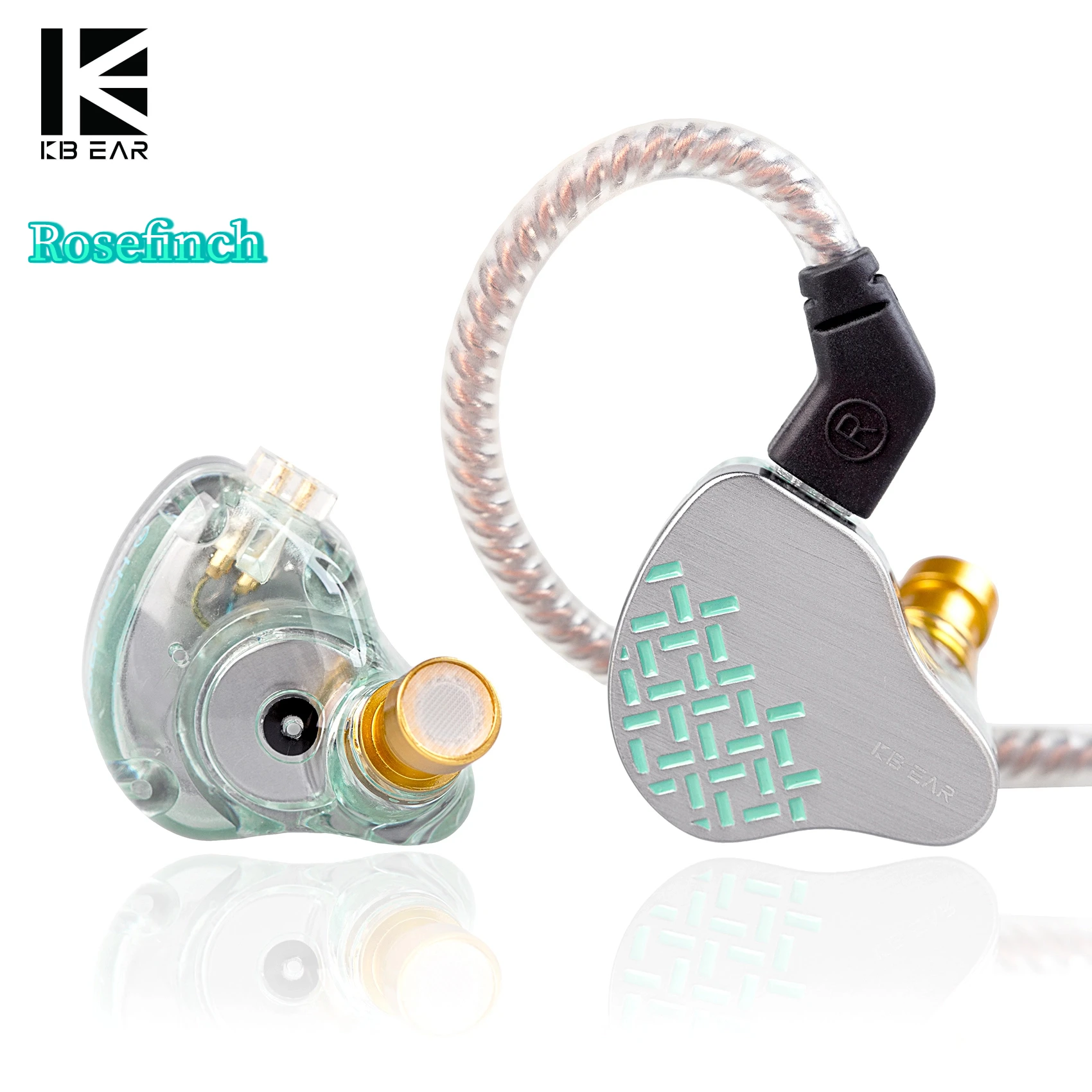 KBEAR Rosefinch 다이나믹 Hifi 유선 이어폰 (10mm 생물학적 다이어프램)