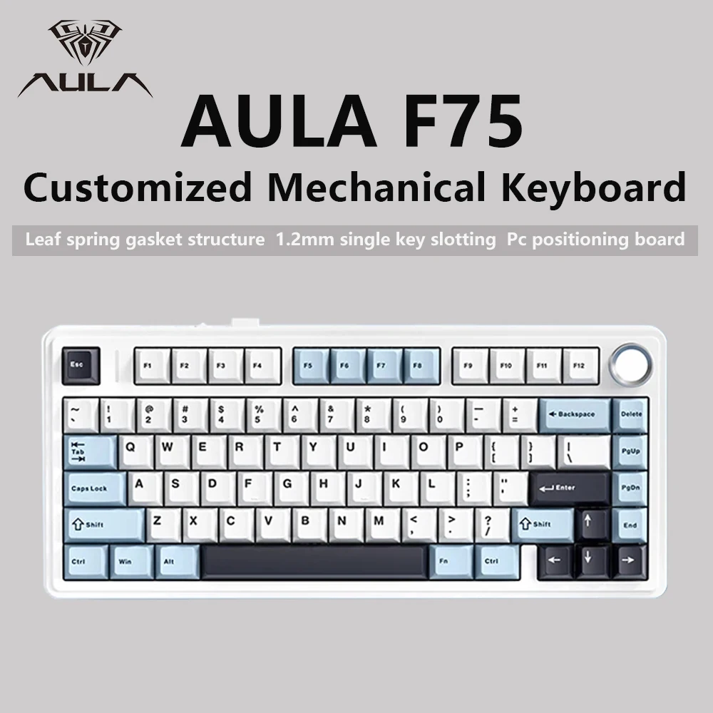 AULA F75 2.4G 무선/블루투스/유선 RGB 게이밍 기계식 키보드 (75% 레이아웃)