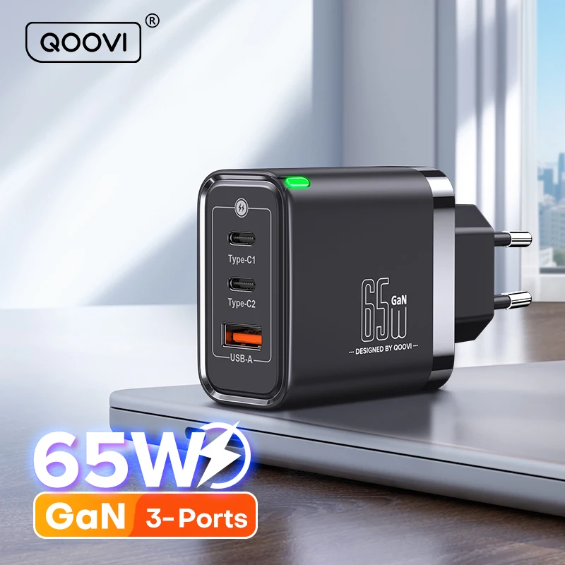 QOOVI 65W GaN USB-C PD 고속 충전기
