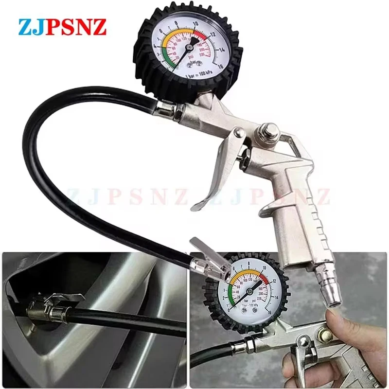 자동 타이어 압력 게이지 겸용 공기 팽창 펌프 (0-16Bar/0-220Psi)