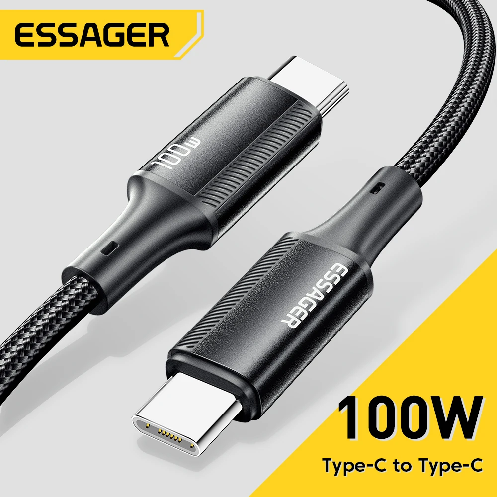 Essager PD 100W 5A USB C to C 고속 충전 케이블 (맥북, 아이패드, 스마트폰 호환)
