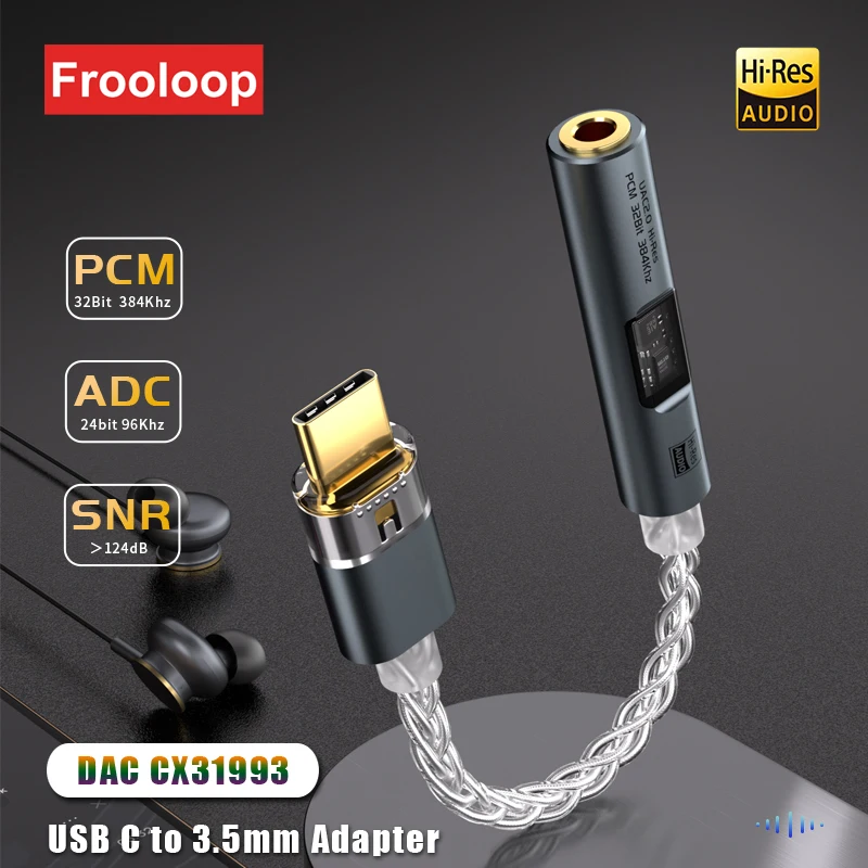 USB Type-C to 3.5mm 헤드폰 앰프 HiFi DAC 오디오 변환기