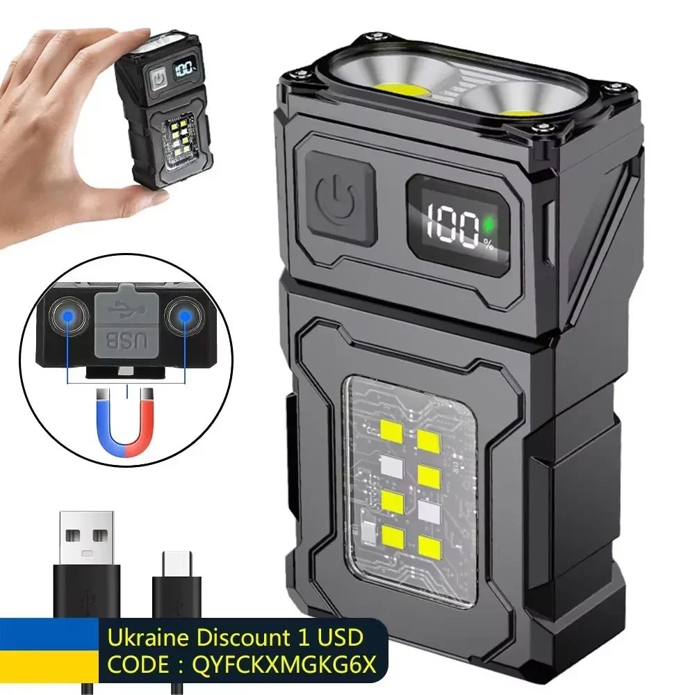 미니 USB 충전식 LED 손전등