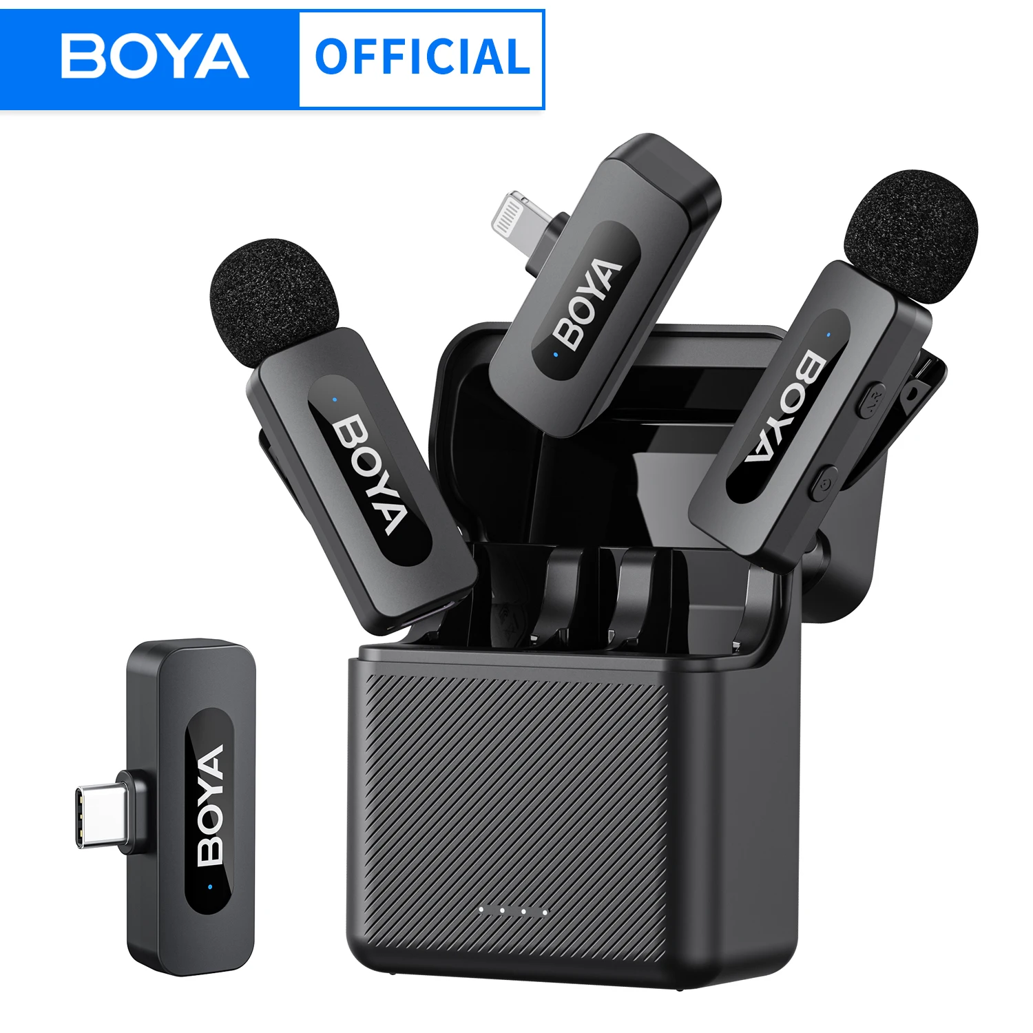 BOYA BY-V3 무선 라발리에 소음 제거 충전식 마이크