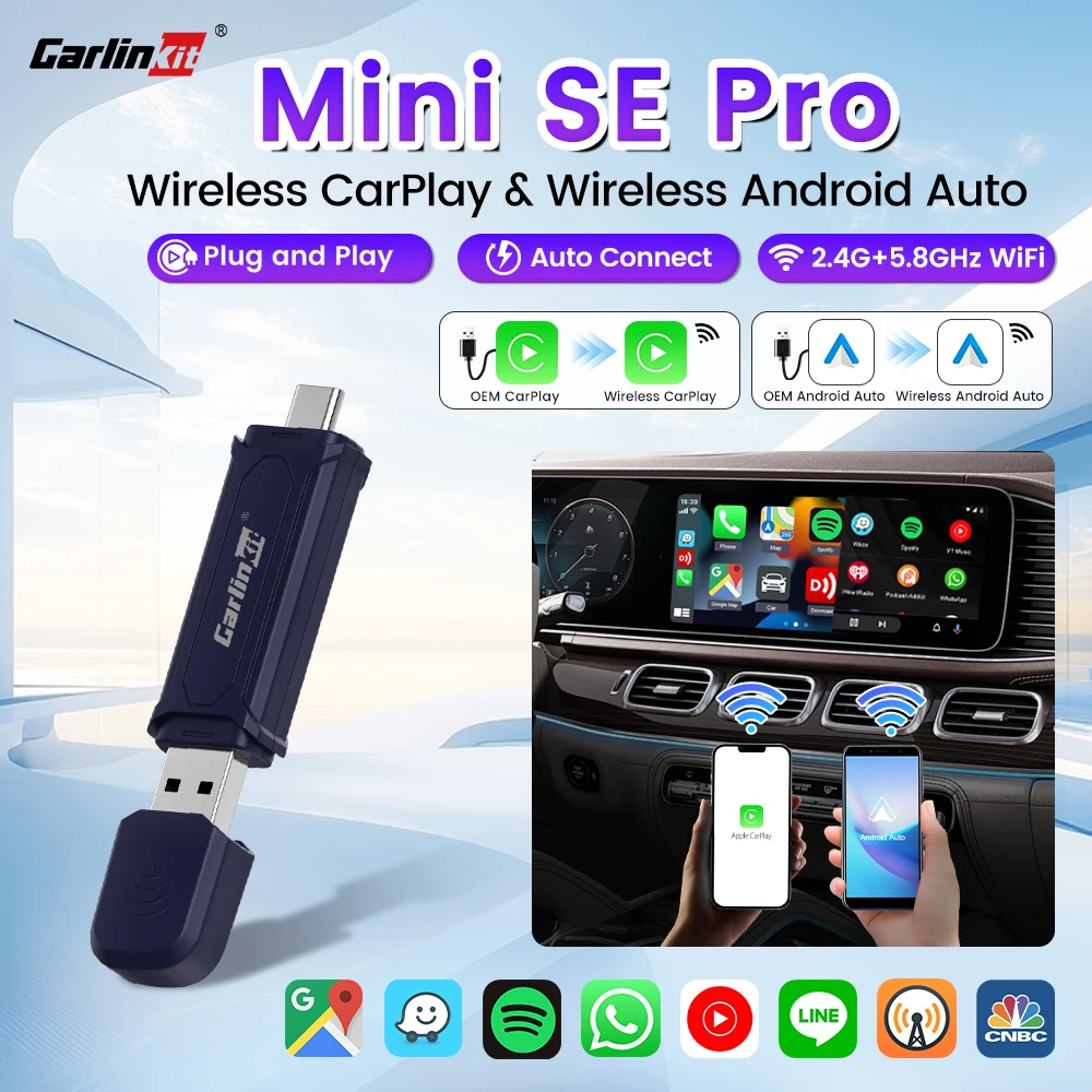 CarlinKit MINI SE Pro 무선 CarPlay/Android Auto 어댑터