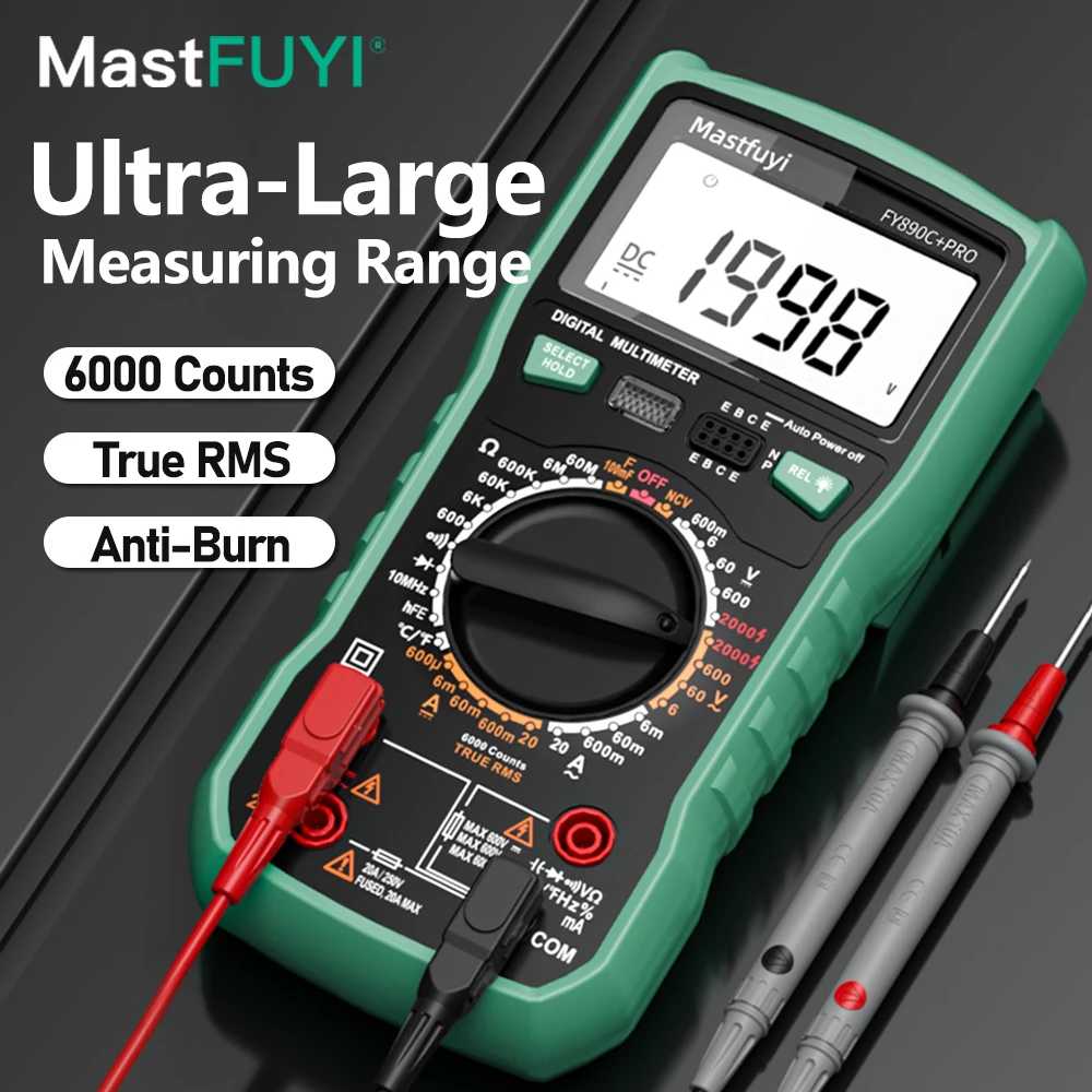 MASTFUYI 2000V 20A True RMS 광전지 디지털 멀티미터