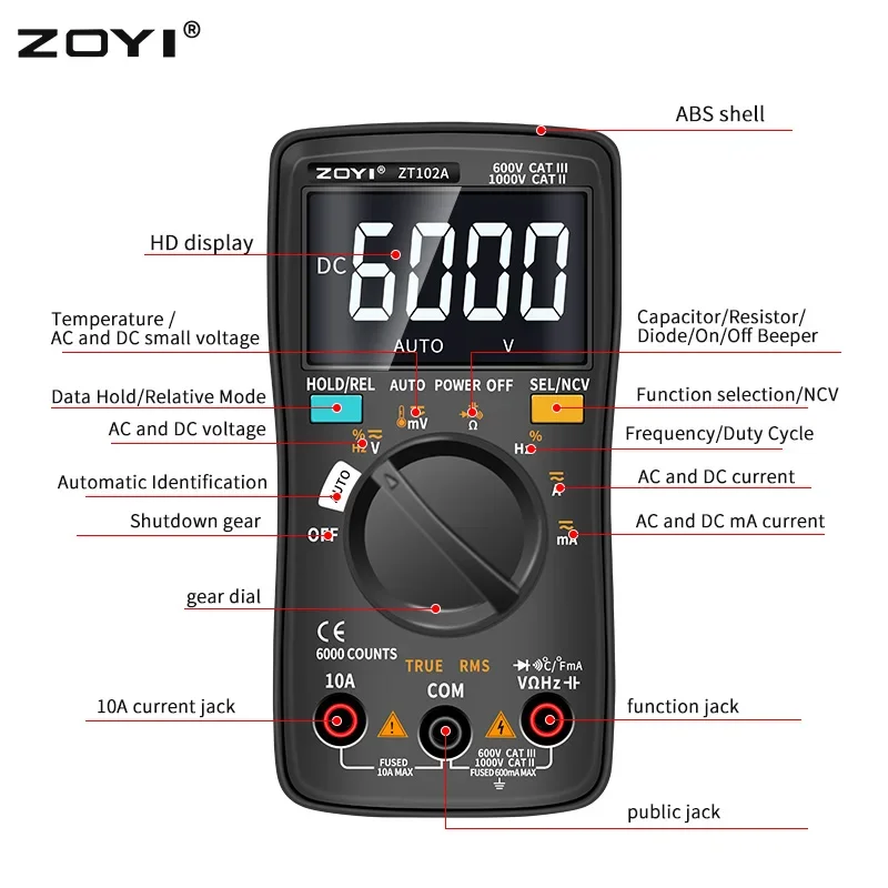 ZOYI ZT-102A 디지털 멀티미터