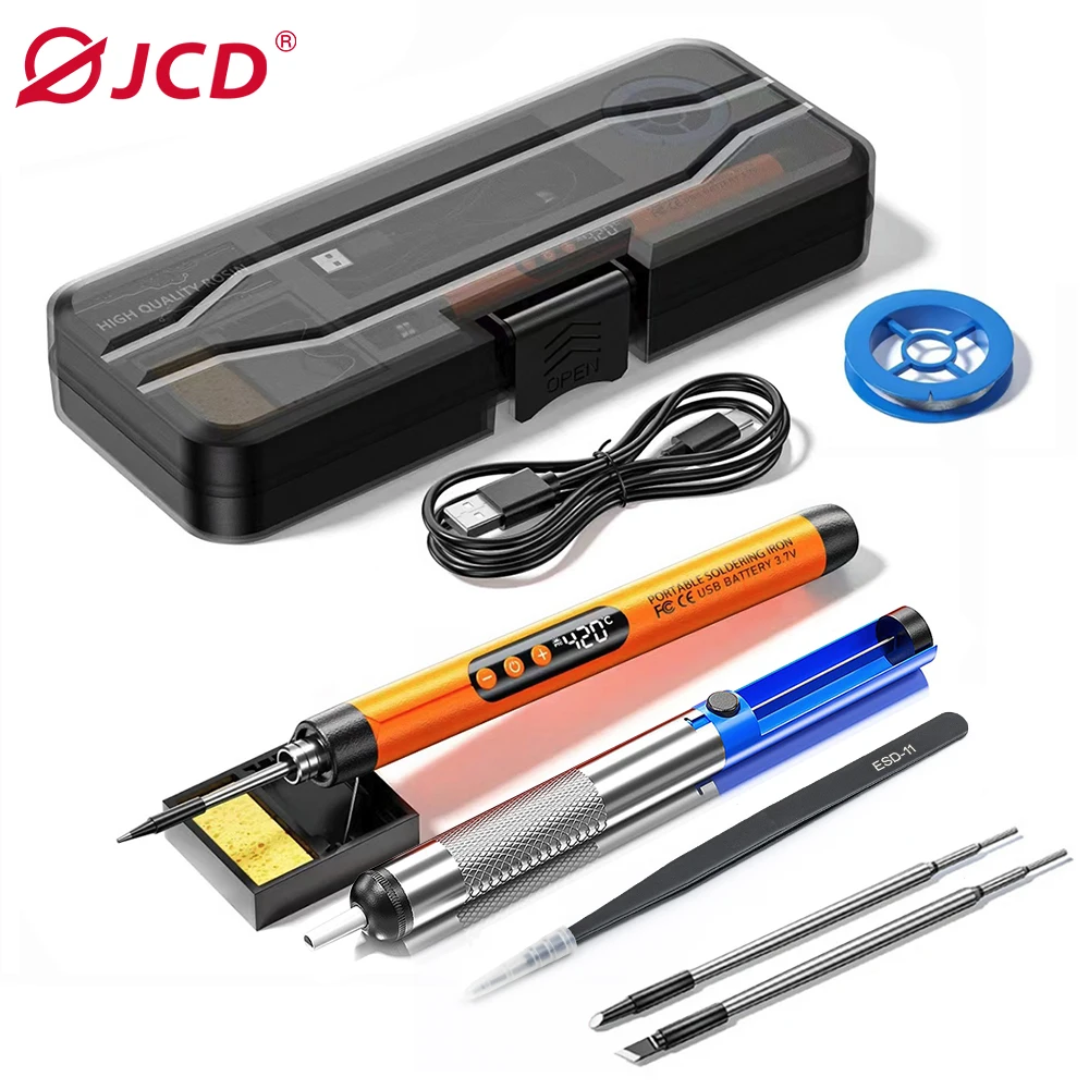 JCD USB 디지털 온도 조절 납땜 인두 세트