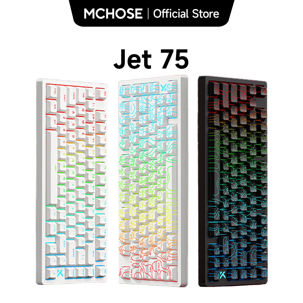 MCHOSE Jet 75 자기 스위치 홀 이펙트 핫스왑 게이밍 키보드
