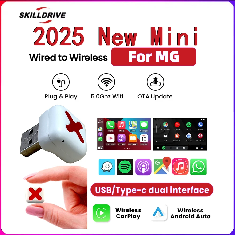SKILLDRIVE 무선 카플레이 안드로이드 오토 2in1 USB C타입 스마트 동글 어댑터