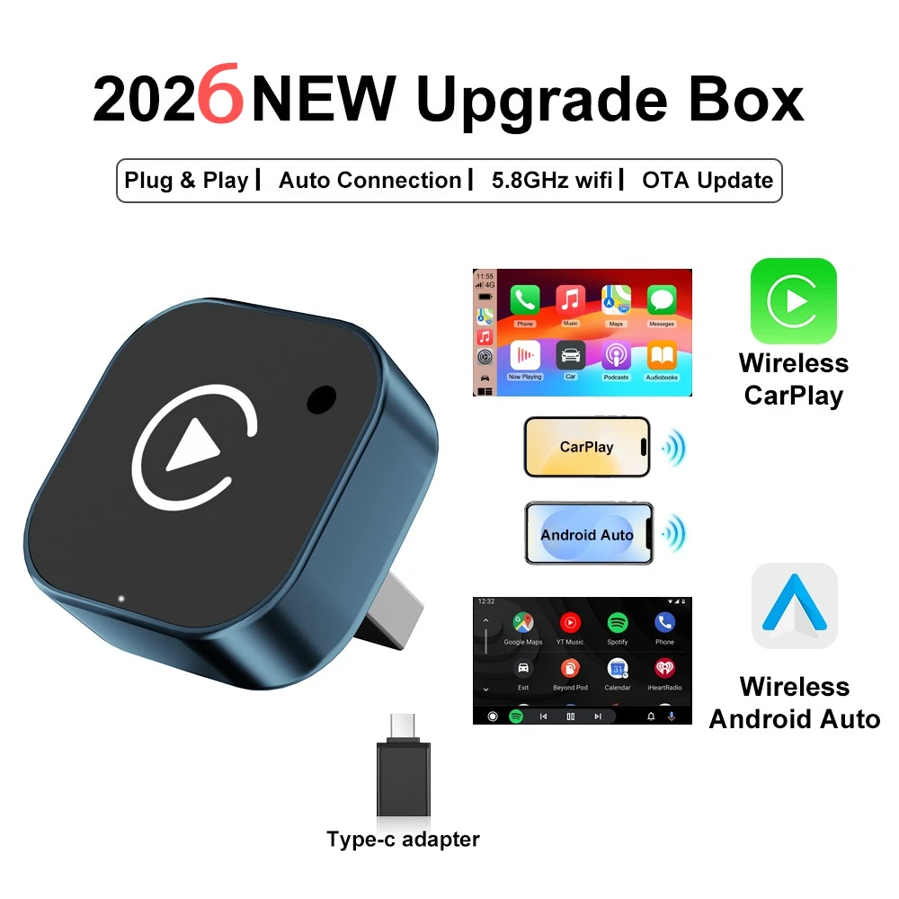 FLIXIVI 2026 무선 CarPlay & Android Auto 2-in-1 어댑터 동글
