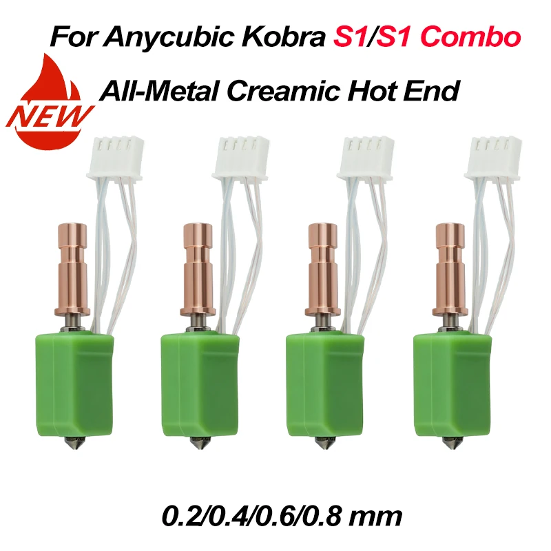 Anycubic Kobra S1/S1C 3D 프린터용 24V 48W 급속 가열 핫엔드 세라믹 노즐 업그레이드 키트