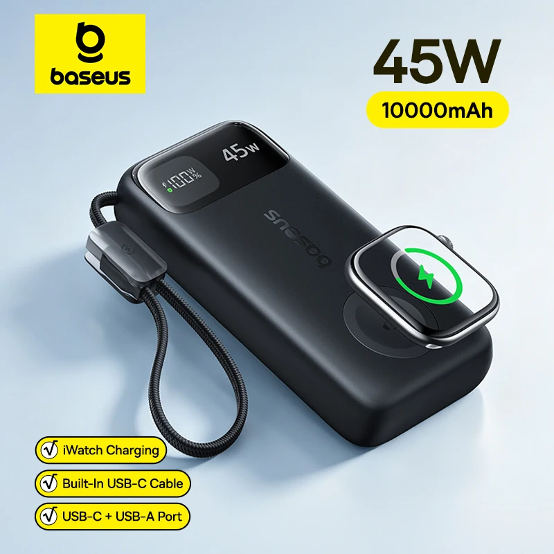 베이스어스 45W 10000mAh 보조배터리 (아이워치 & 에어팟용 5W 마그네틱 무선 충전)